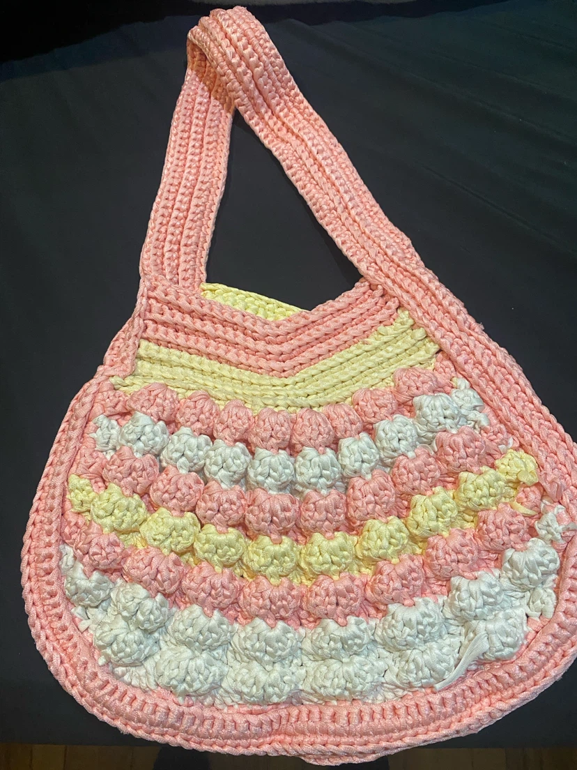 Handmade Crocheted Pastel Shoulder Bag