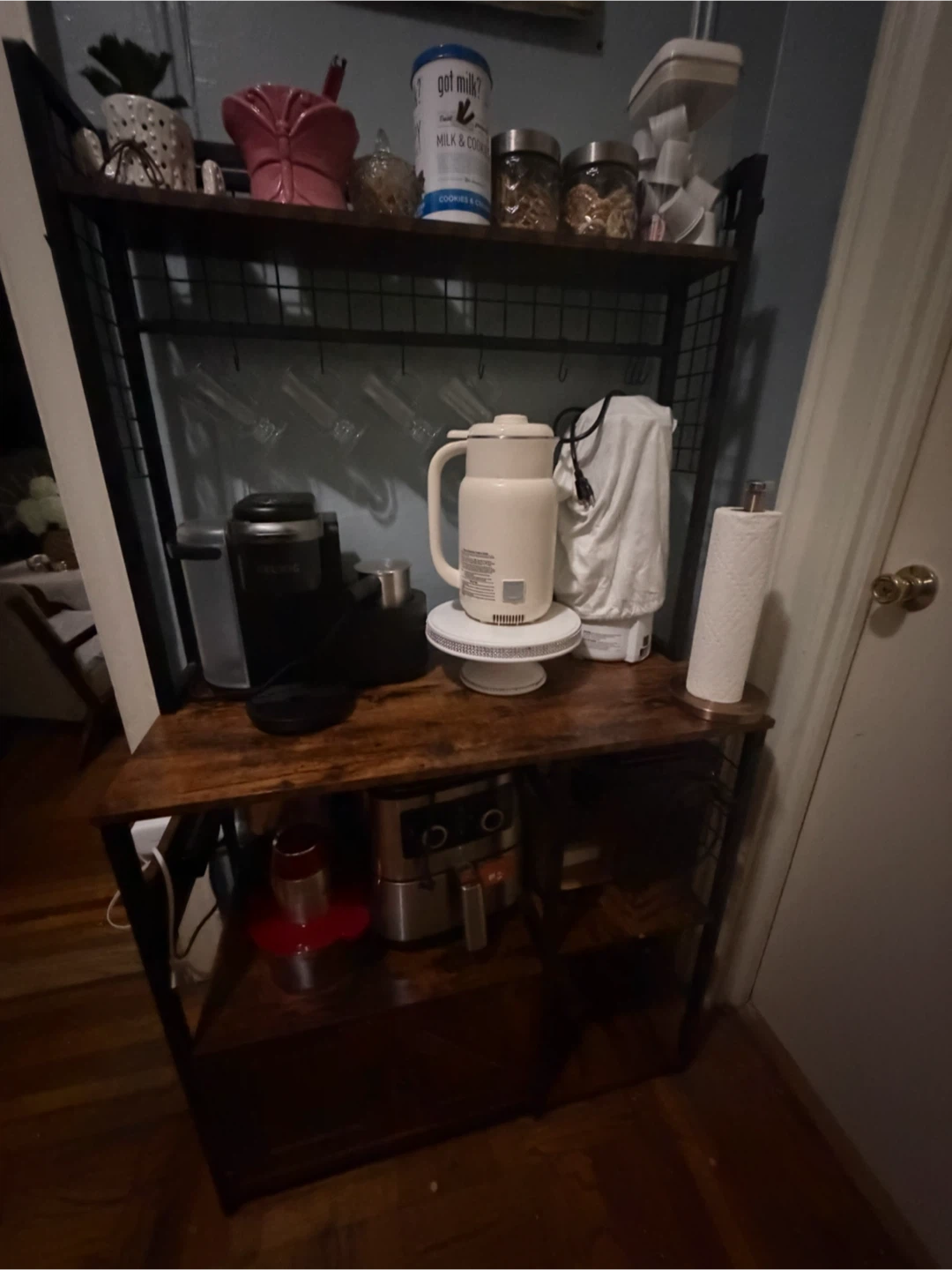 Rustic Industrial Coffee Bar Baker's Rack