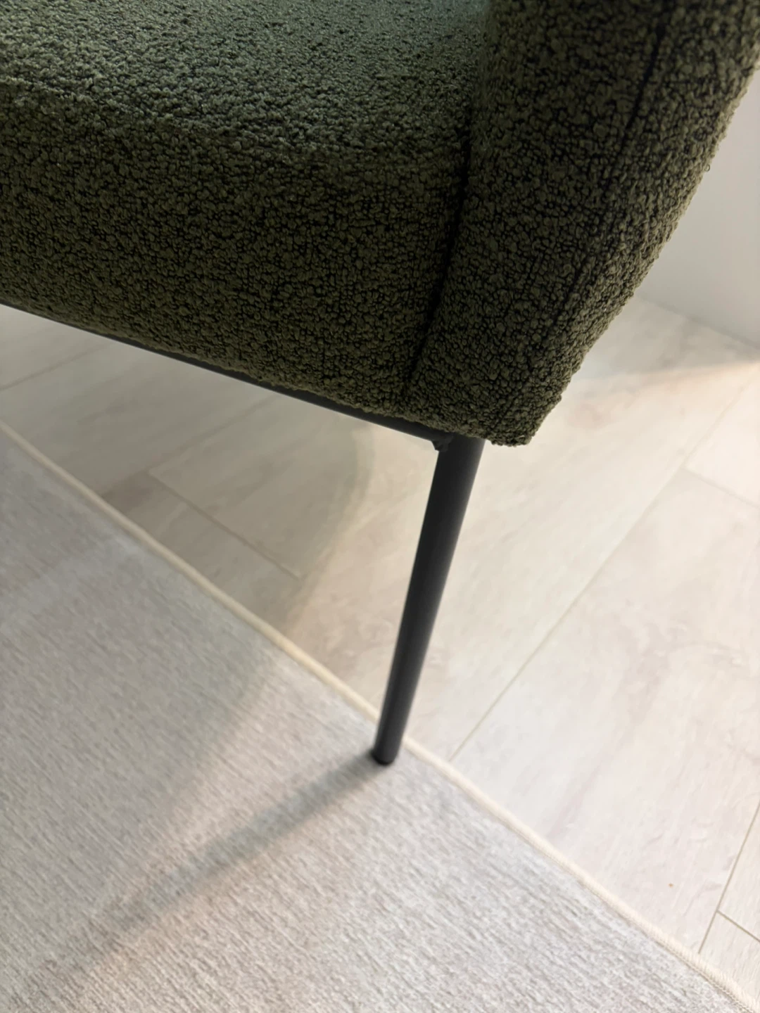 Olive Green Bouclé Accent Chair - photo 3