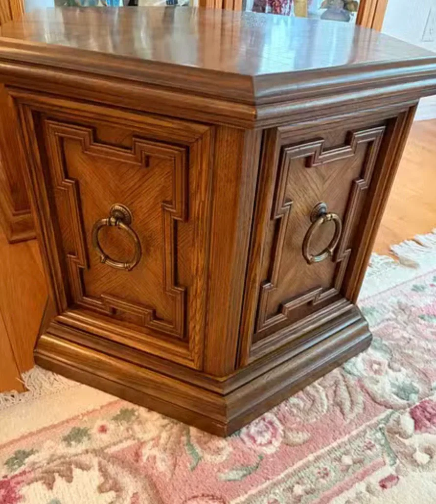 Set of Two Octagonal Wooden End Tables - photo 3