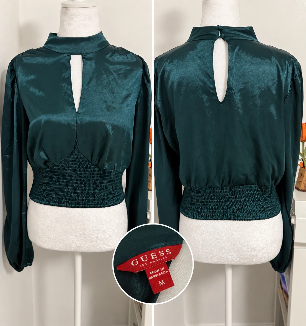 Blouse Emerald Green Satin