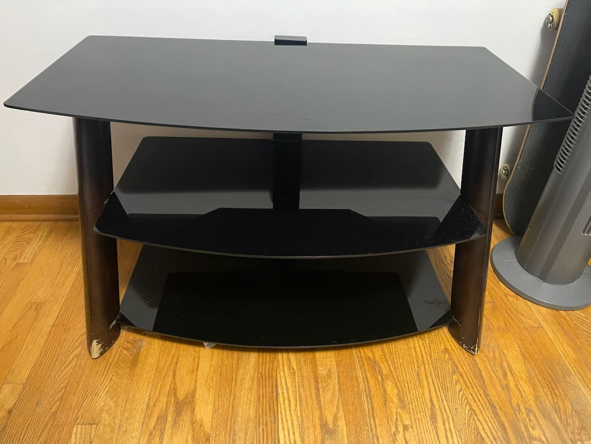 Black Glass TV Stand