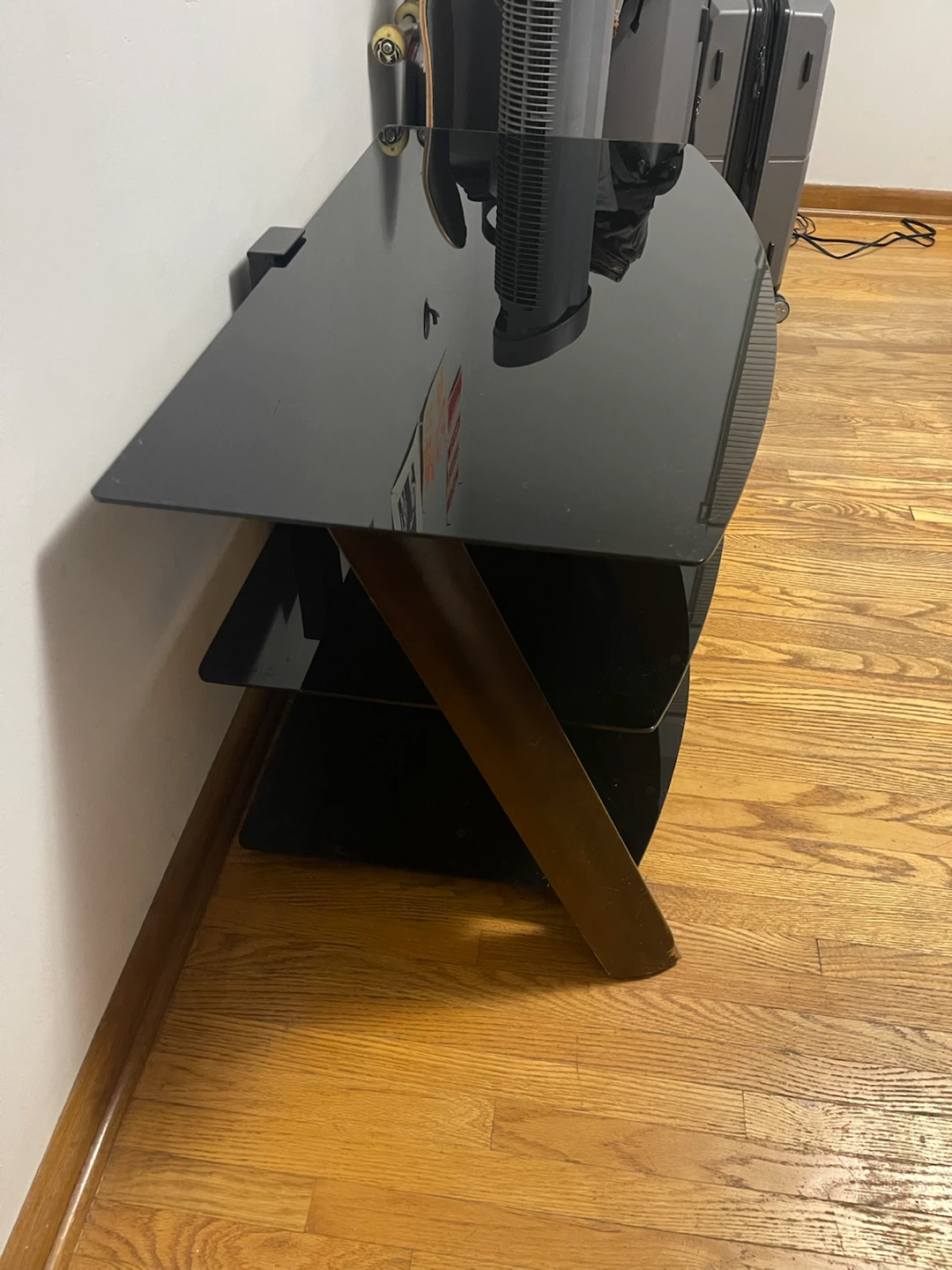 Black Glass TV Stand - photo 2