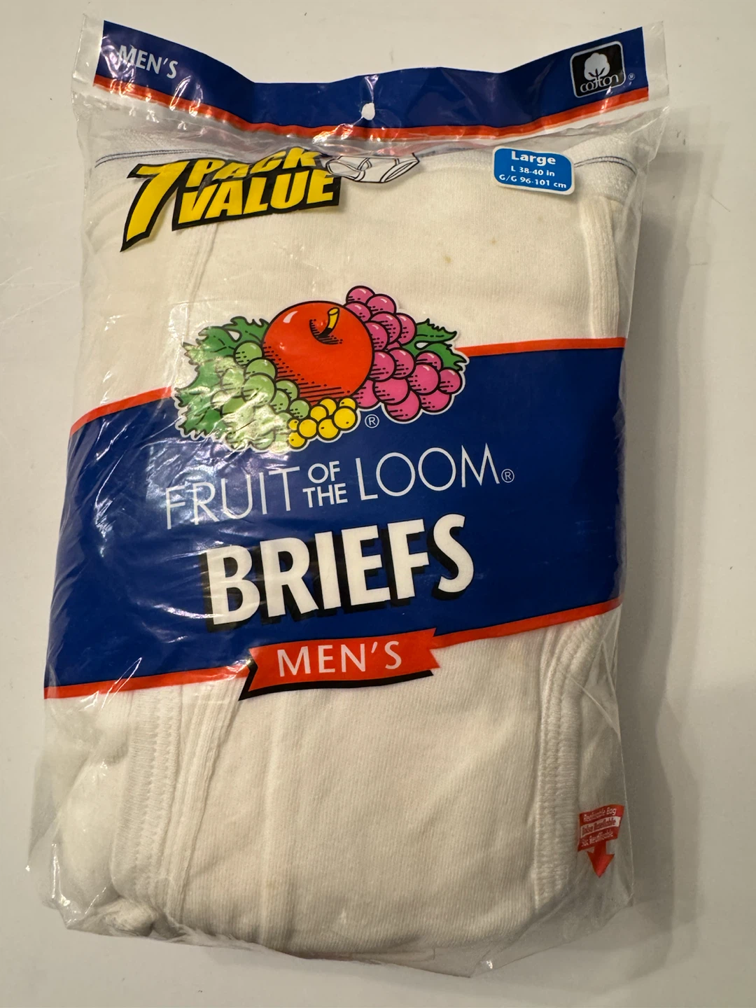 Fruit of the Loom Men's White Briefs 7-Pack
