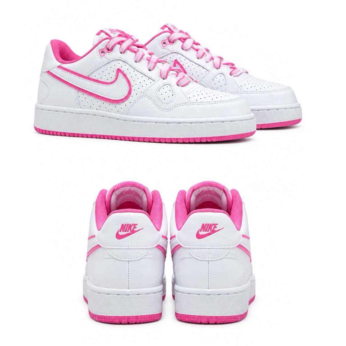 NIKE SON OF FORCE LOW IN WHITE/PINK BLAST SZ US 6Y - BRAND NEW