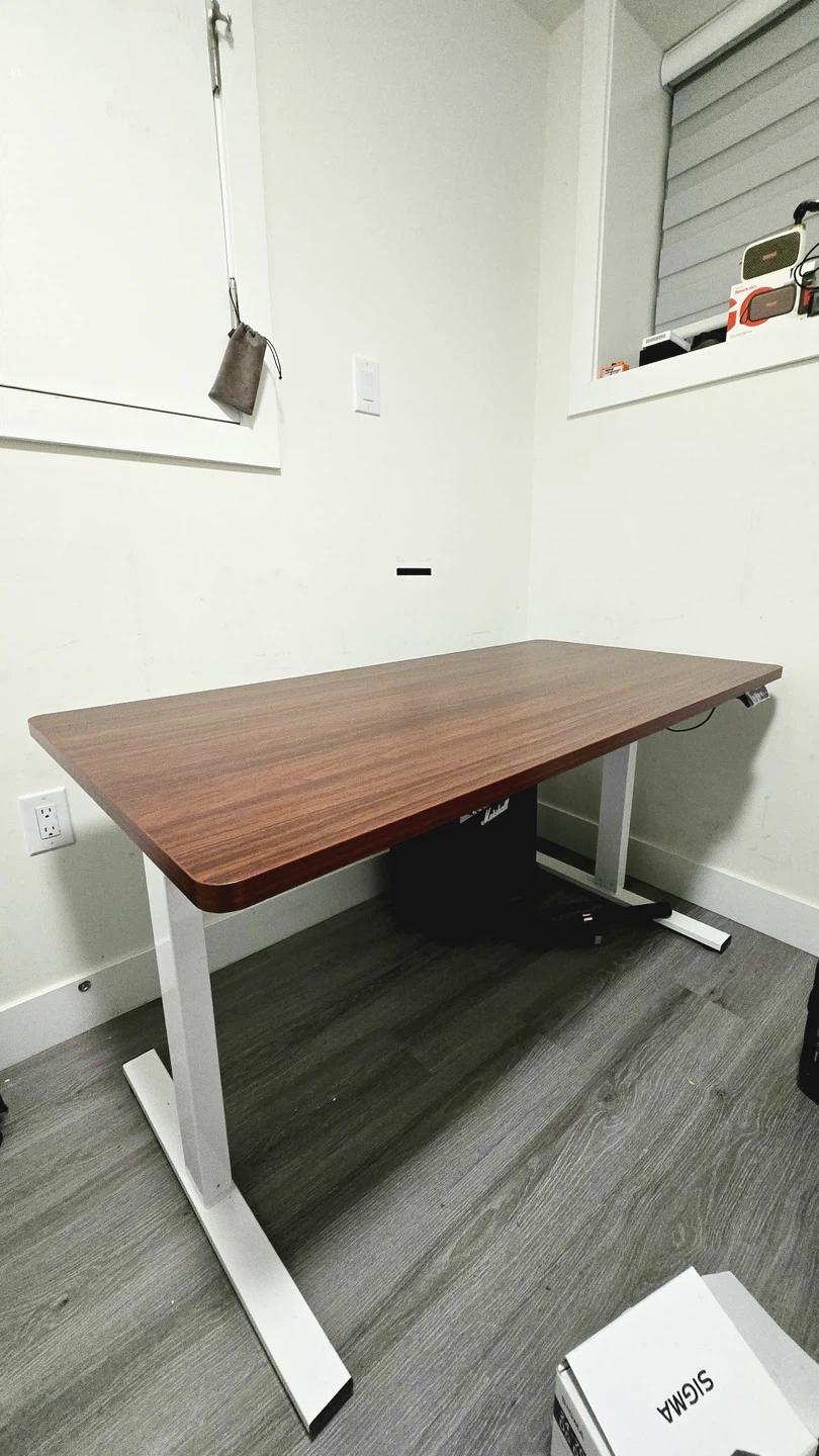 Premium Electric Standing Desk- 55 x 28 - Mahogany – $300