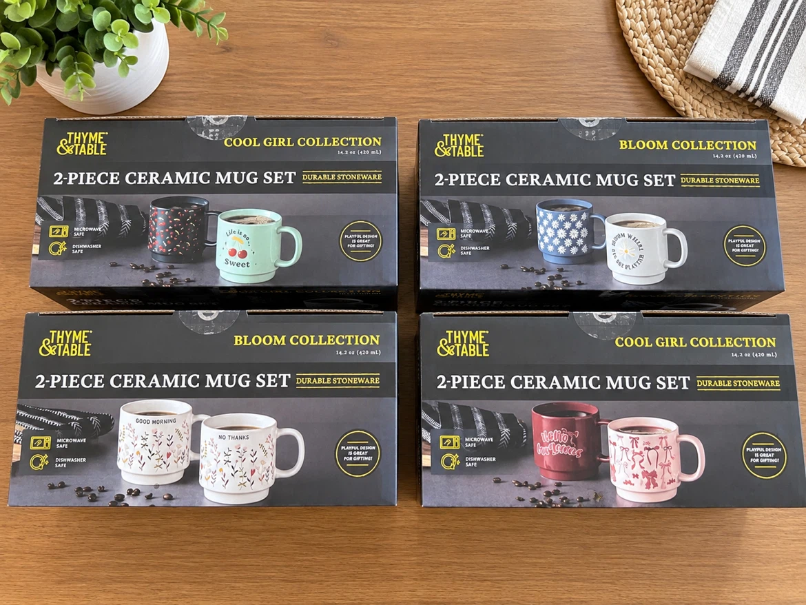 ☕✨ 4 BRAND NEW THYME & TABLE MUG SETS – 8 MUGS TOTAL ✨☕