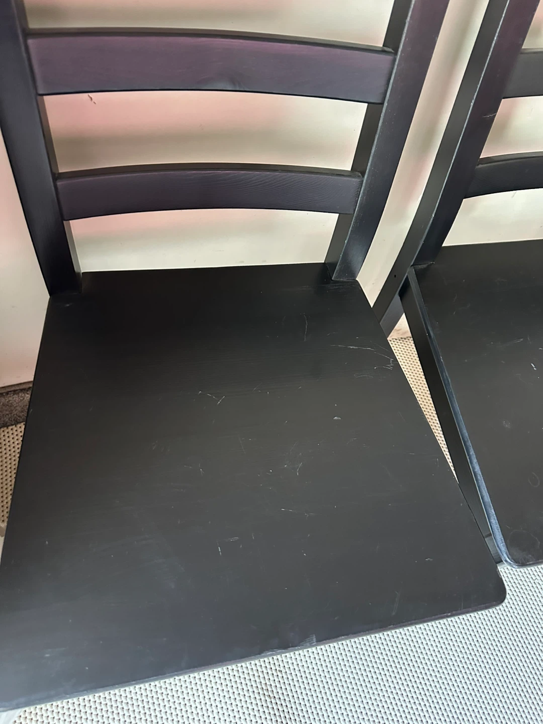 IKEA Set of 4 Black Ladder Back Dining Chairs - photo 4