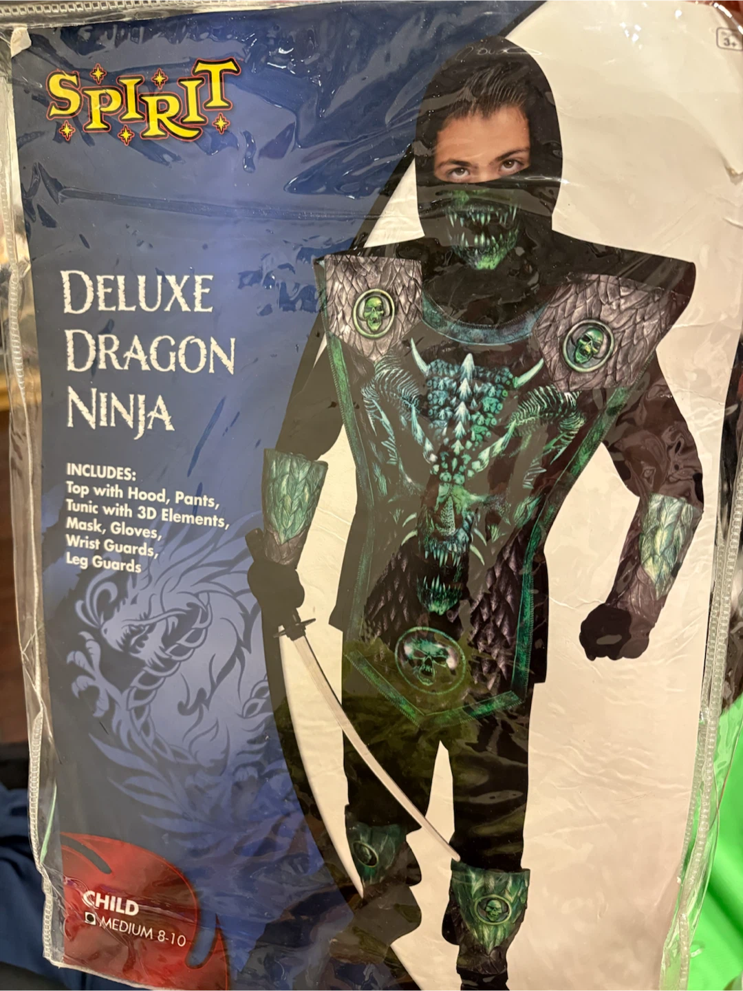 Spirit Deluxe Dragon Ninja Costume Child Medium 8-10