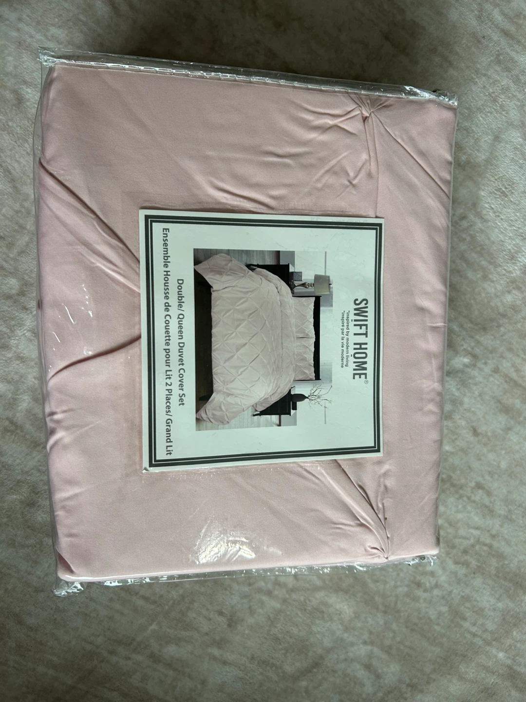 Brand New Pink Pintuck Duvet Cover Set – Full/Queen – $25 - photo 2