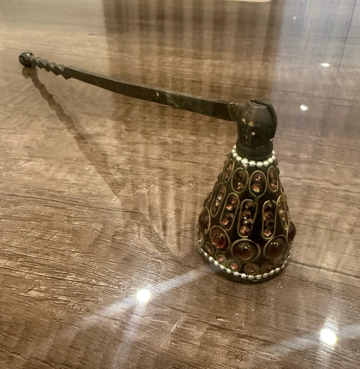 Vintage Jeweled Metal Candle Snuffer - photo 2