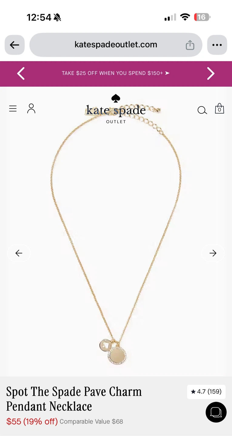 Kate Spade Spot The Spade Pave Charm Necklace - photo 2