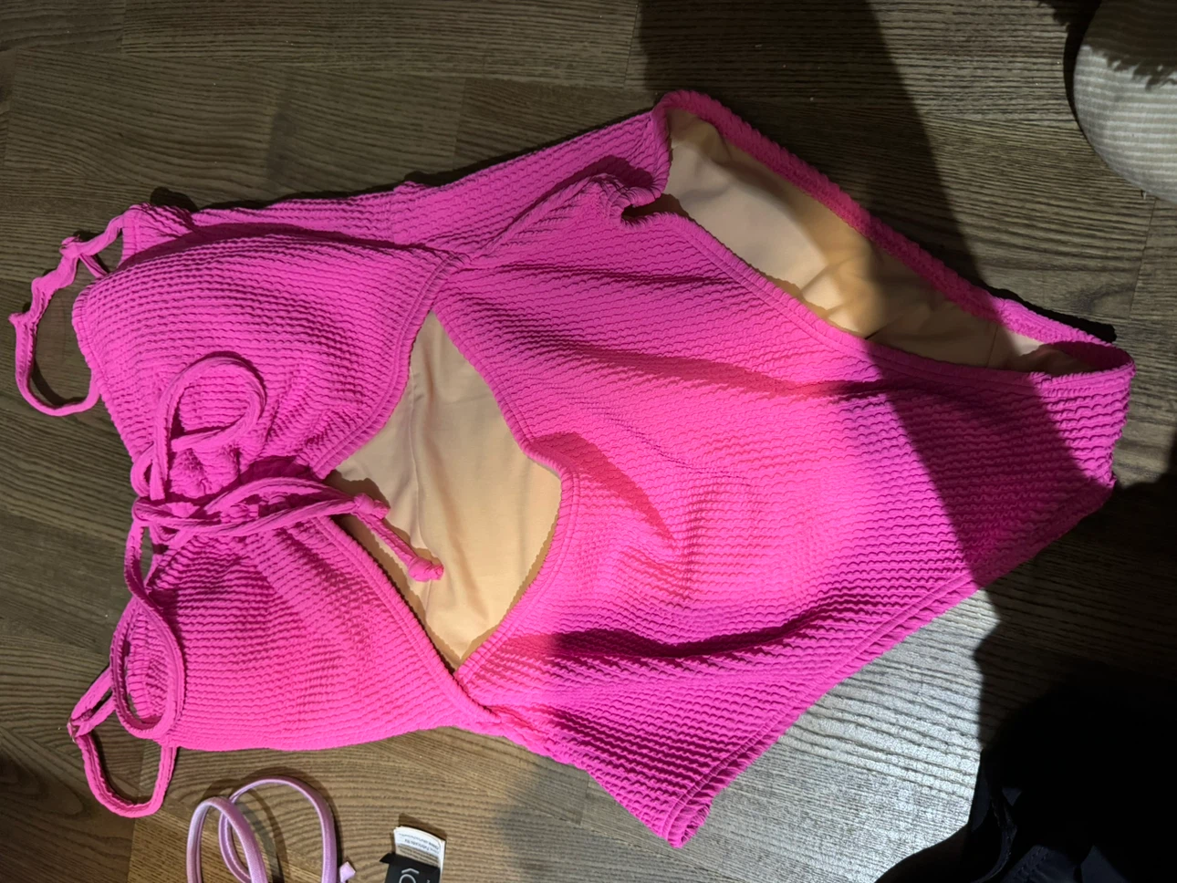 Bright Pink Crinkle One-Piece Swimsuit