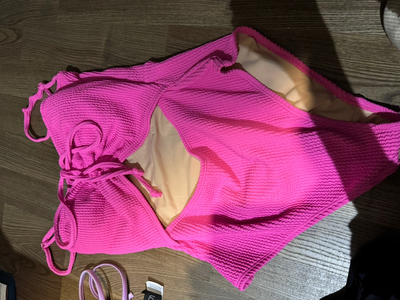 Bright Pink Crinkle One-Piece Swimsuit - photo 2