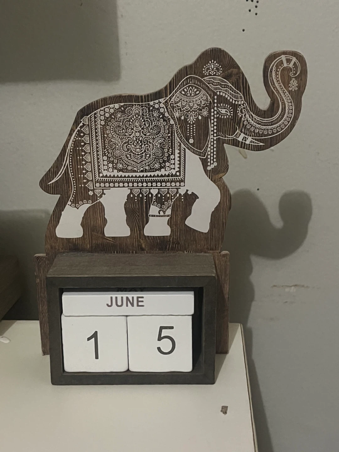 Wooden Elephant Perpetual Calendar