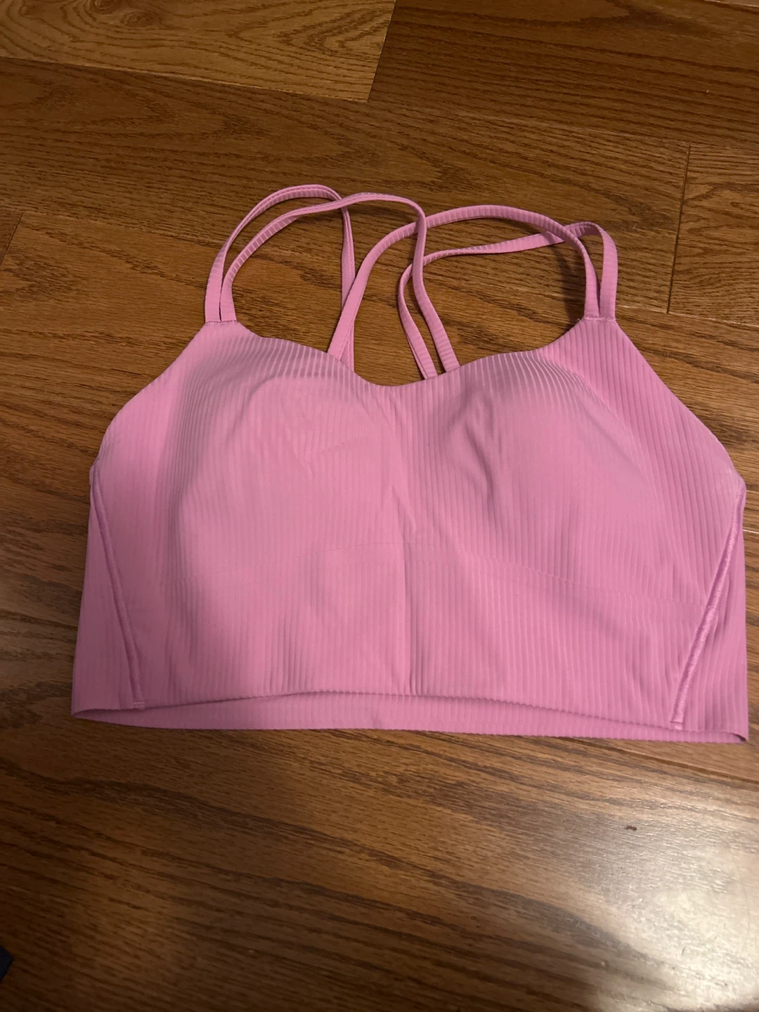 Lululemon Pink Ribbed Sports Bra