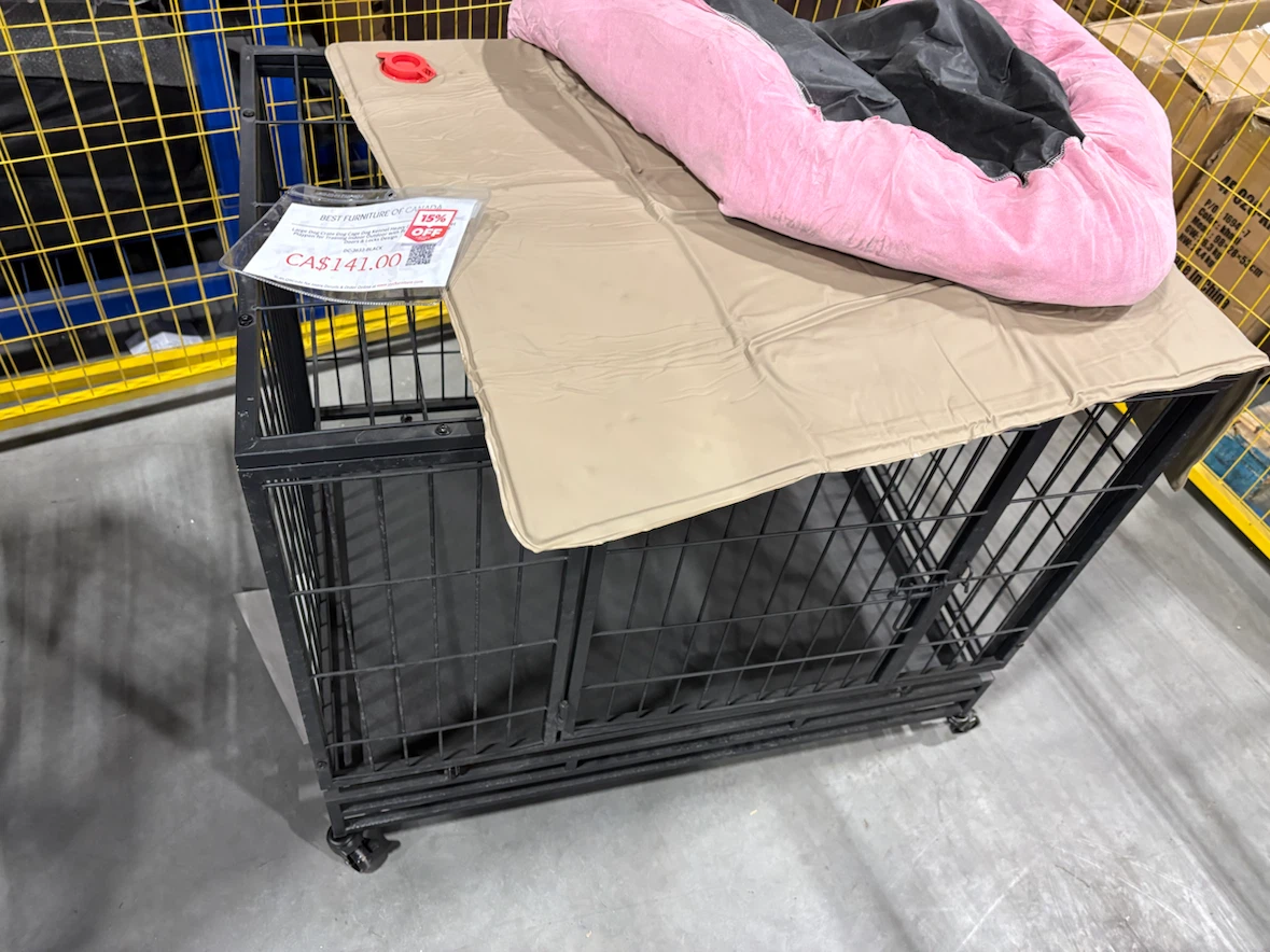 Large Black Metal Dog Crate - photo 2