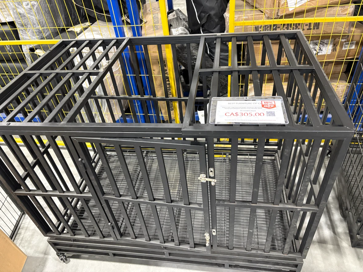 Large Black Metal Dog Crate - photo 4