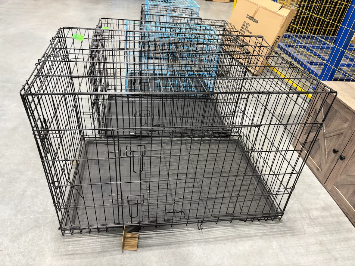 Large Black Metal Dog Crate - photo 5