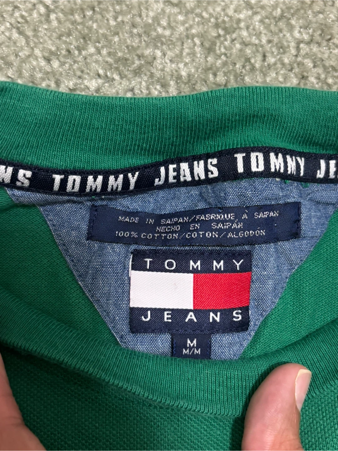 Tommy Jeans Green T-Shirt in good condition - photo 3