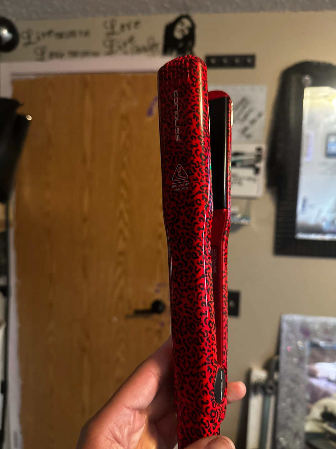 Corioliss Red Leopard Print Hair Straightener
