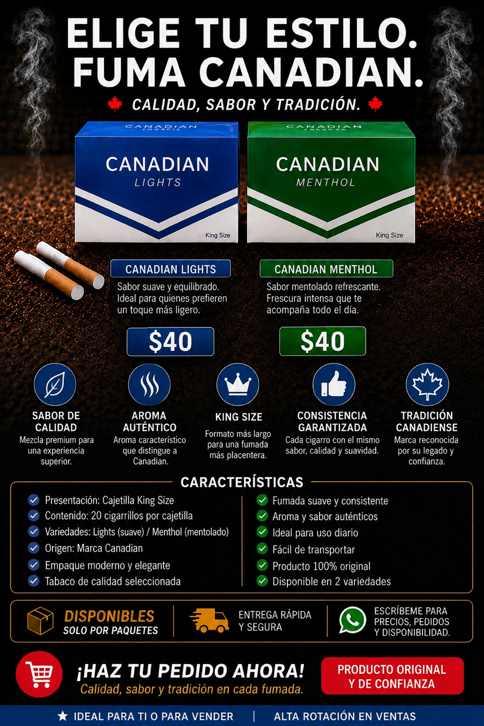 Canadian Brand Cigarettes King Size