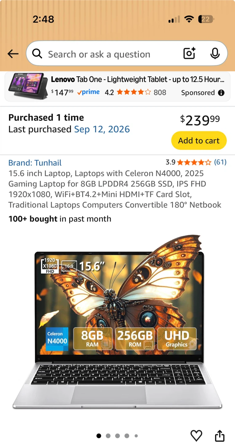 Brand new 15inch Amazon Laptop 8gb ram / 256gb SSD - photo 2