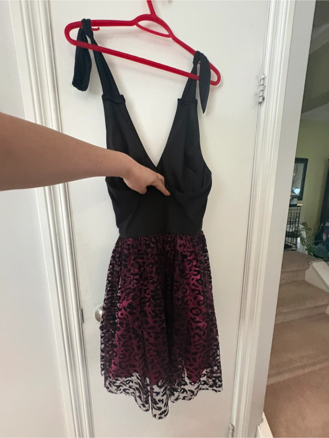 Black and Pink Leopard Print Dress size 7 - photo 2