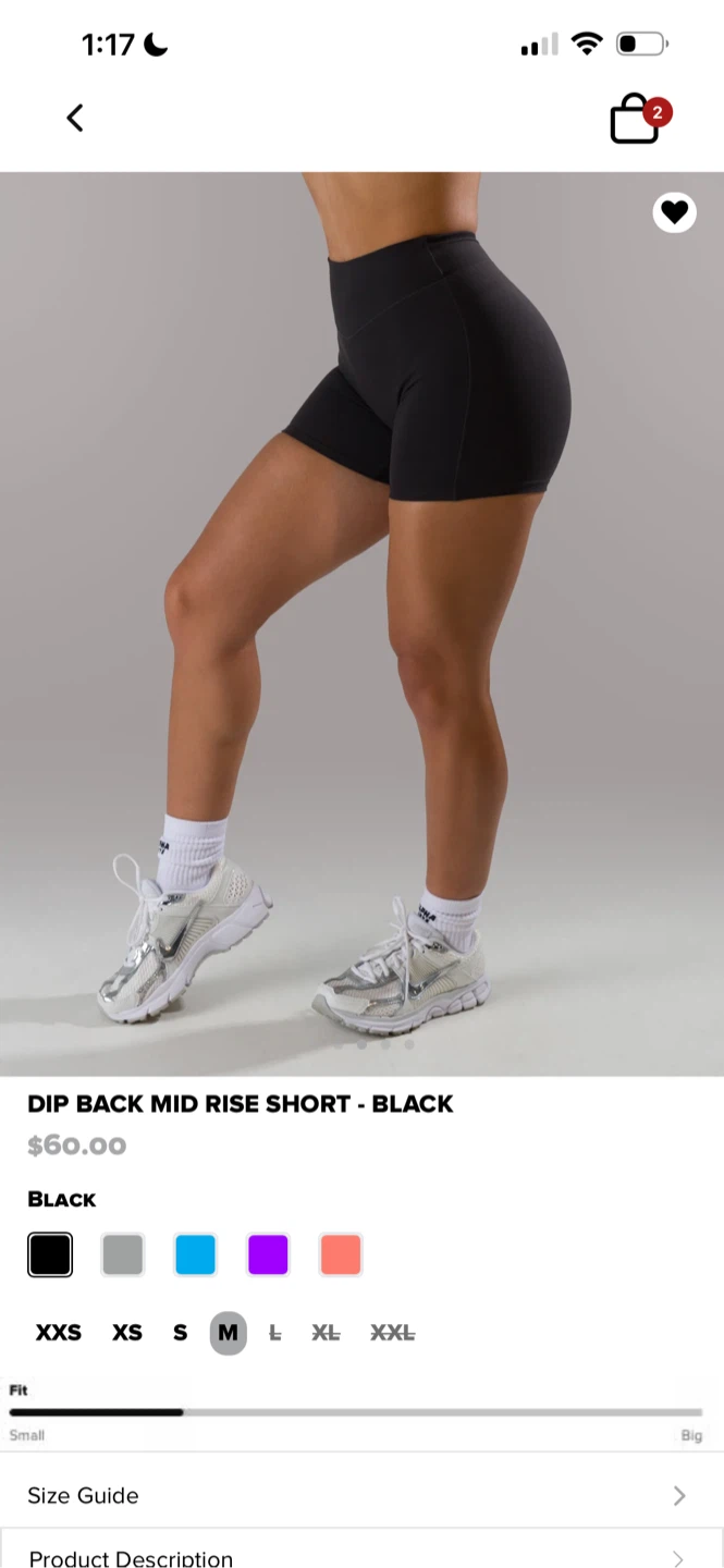 Alphalete Dip Back Mid Rise Shorts - photo 2