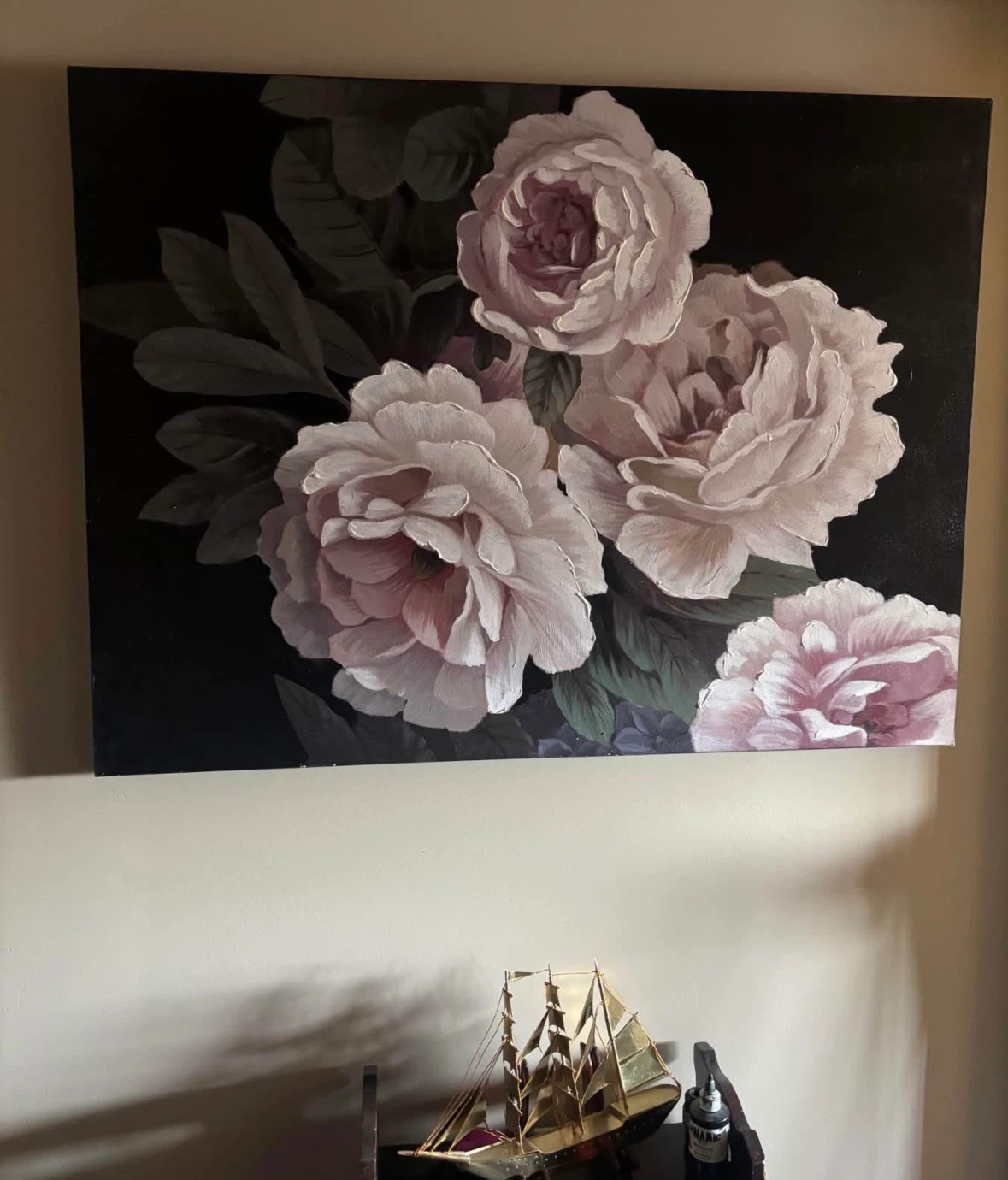 Large Hand-Painted Floral Oil Canvas - photo 2