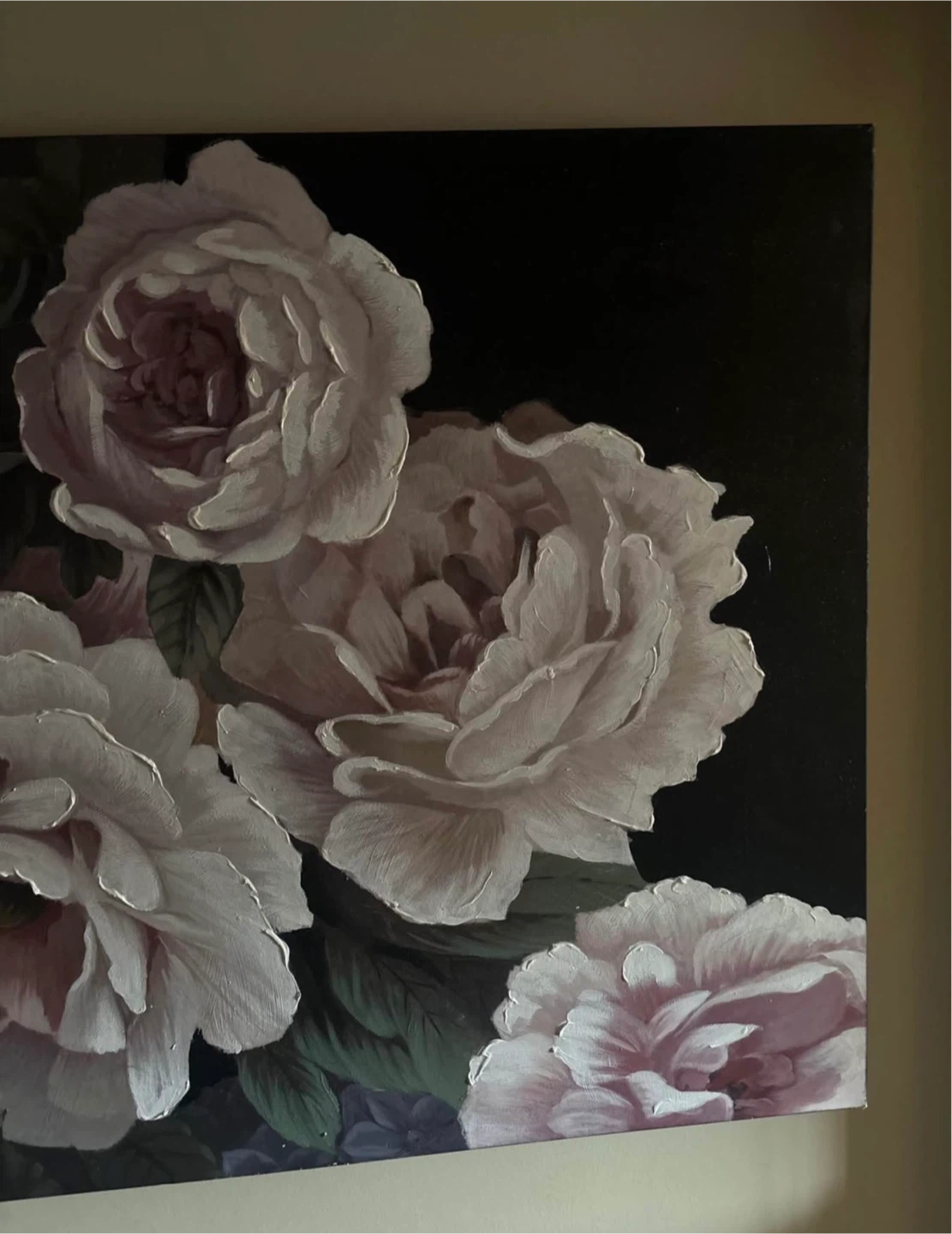 Large Hand-Painted Floral Oil Canvas - photo 3
