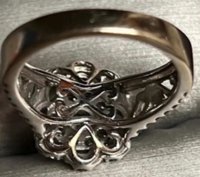 14K White Gold natural Diamond Floral Ring - photo 2