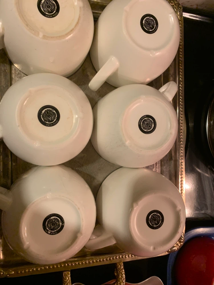 Set of 6 Sara Moka White Coffee Cups