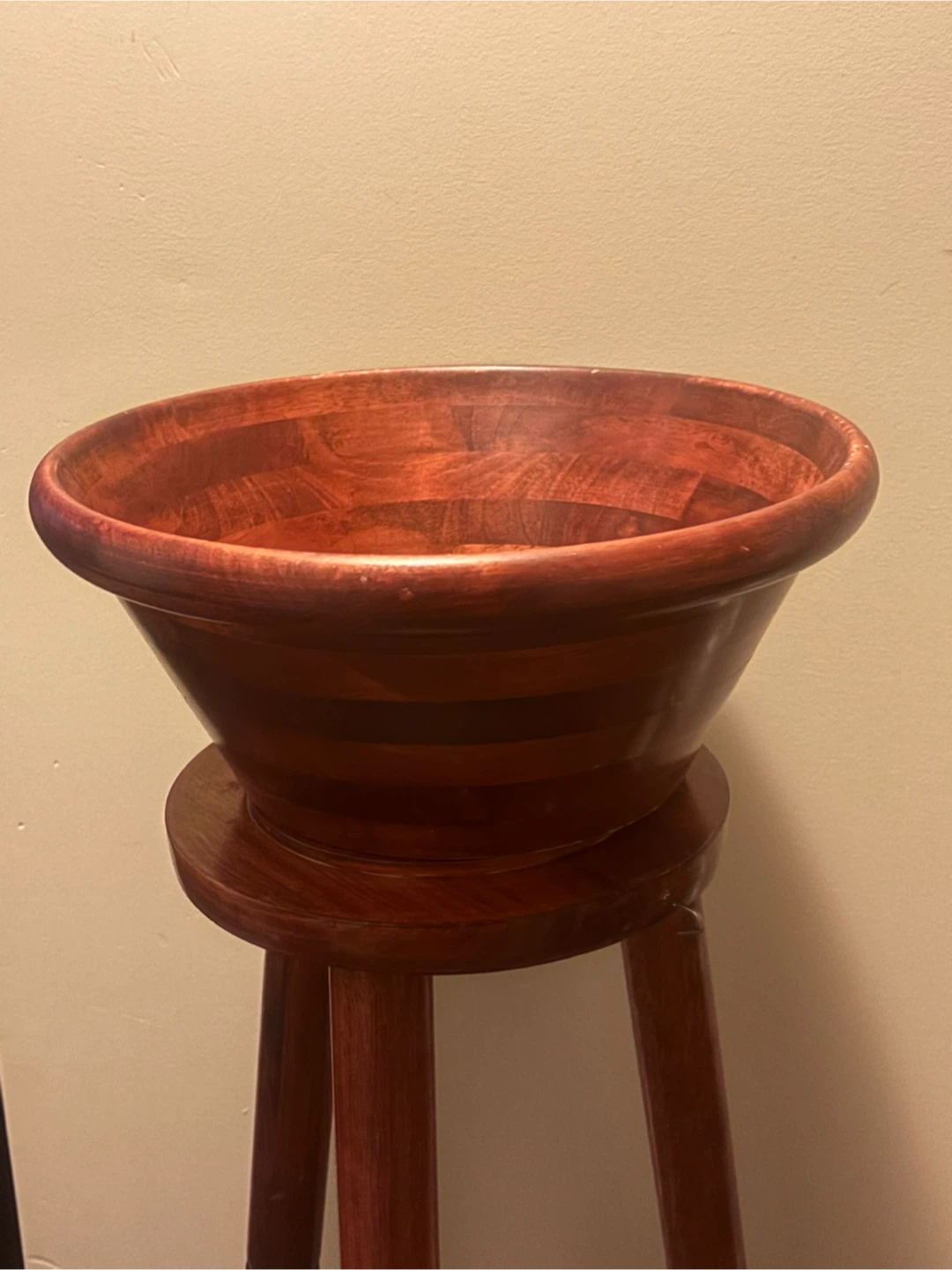 Pomerantz Wooden Bowl on Pedestal Stand - photo 2