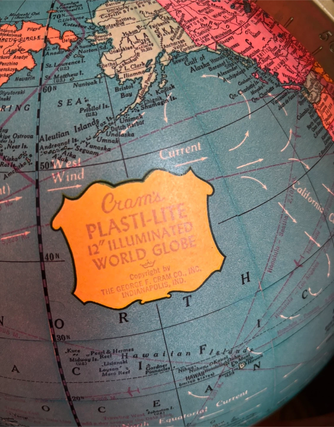 Cram's 12-inch Plasti-Lite Illuminated World Globe - photo 5