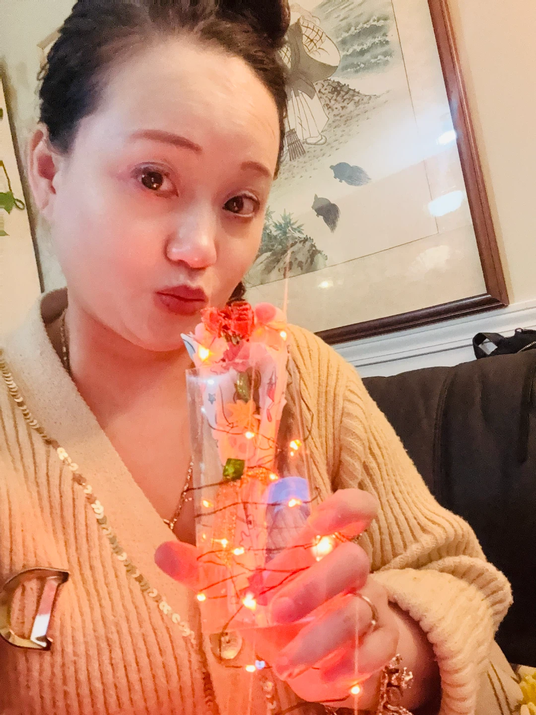 Small decorative LED flower arrangement - photo 5