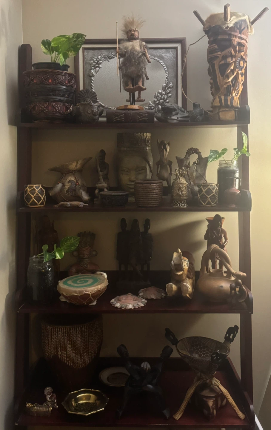 Assorted Handcrafted Decor and Tribal Art Pieces