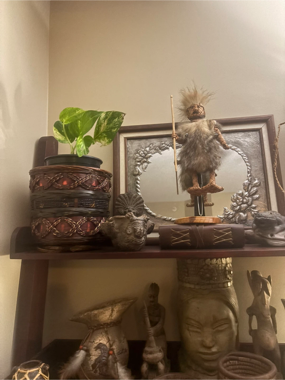 Assorted Handcrafted Decor and Tribal Art Pieces - photo 2