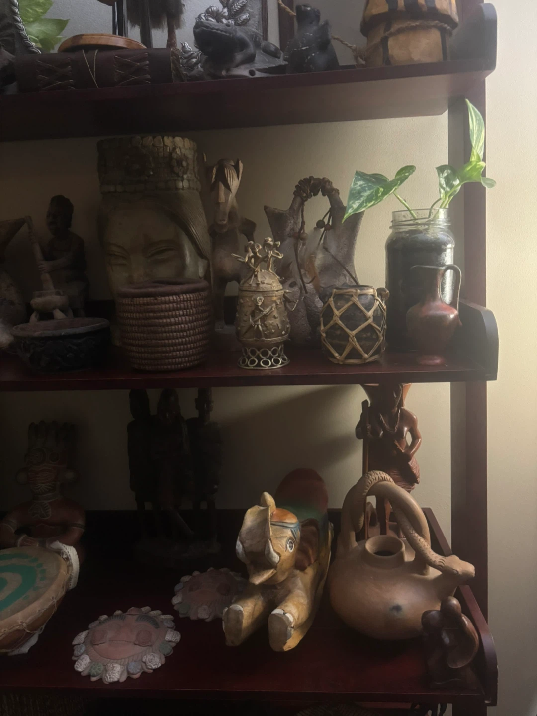 Assorted Handcrafted Decor and Tribal Art Pieces - photo 4