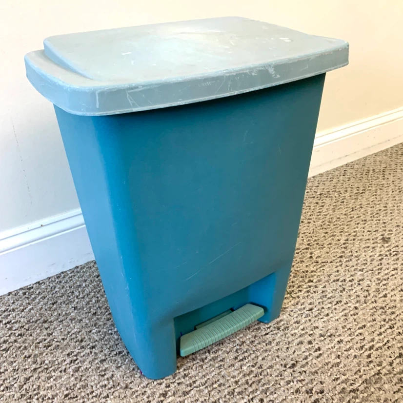Teal Pedal Trash Can