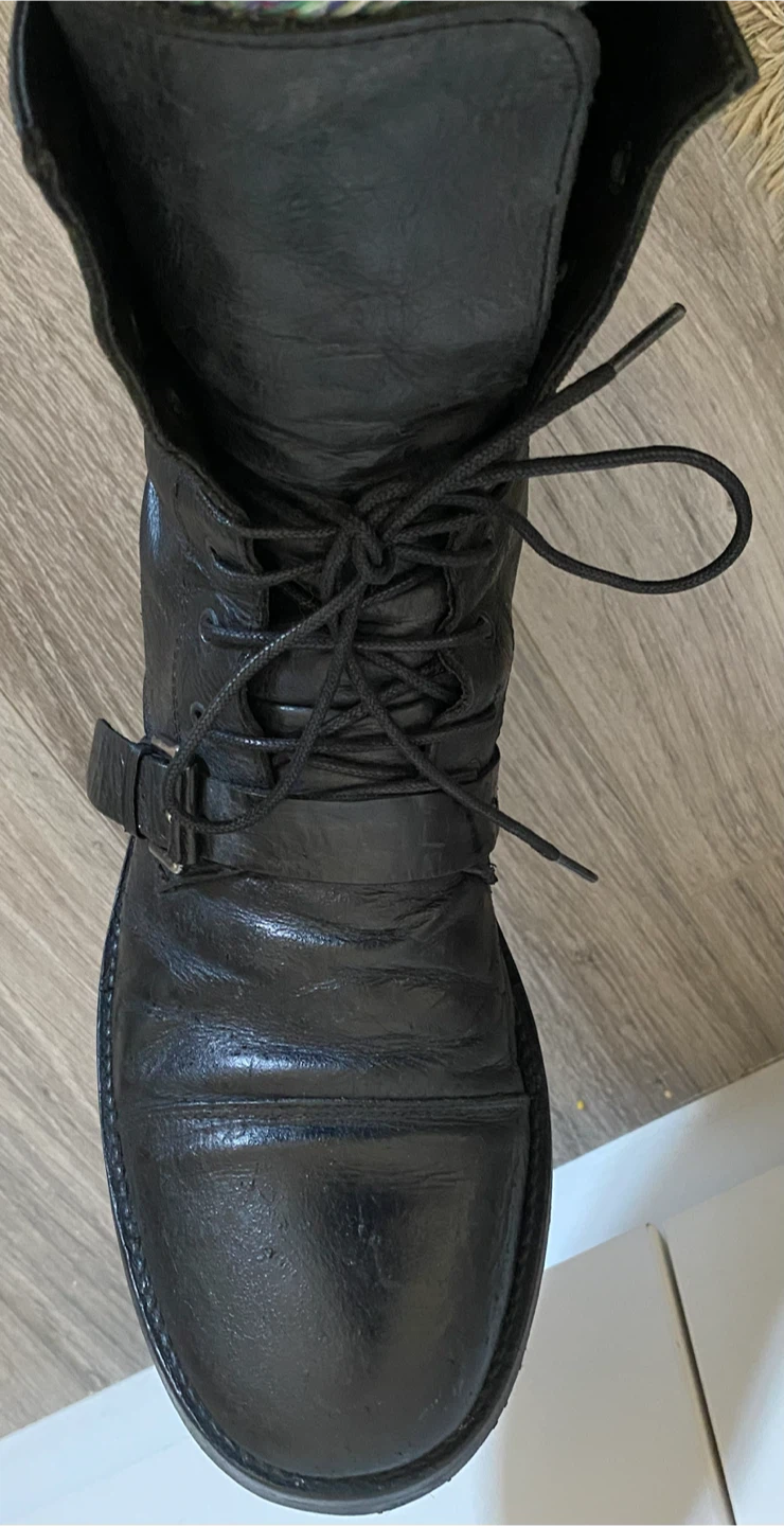 Men ZARA Black Leather Boots - Sole Replaced