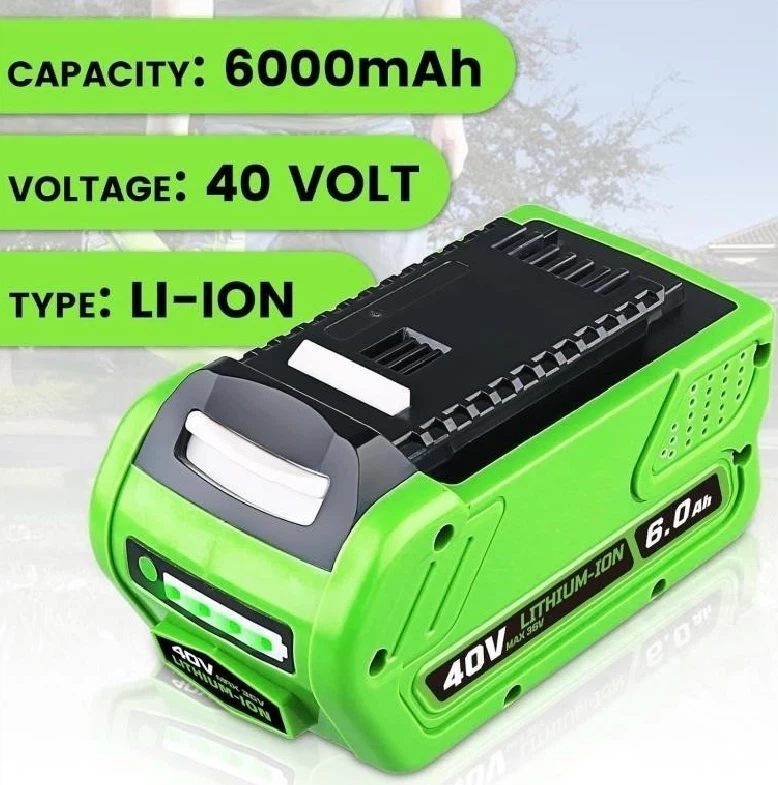 40V 6000mAh Lithium-Ion Power Tool Battery