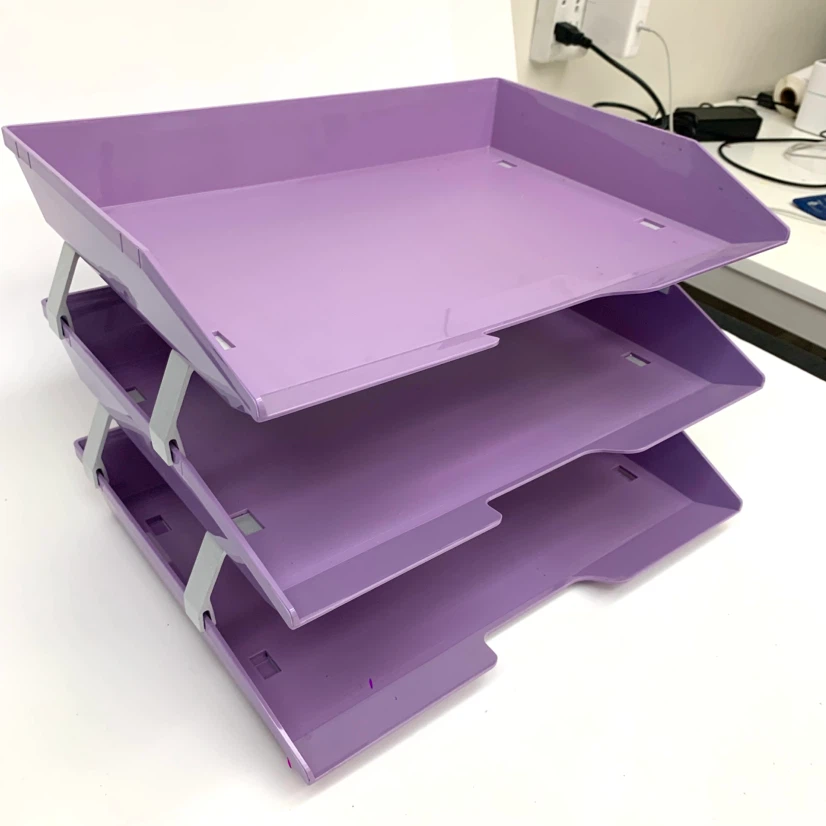3-Tier Purple Document Desk Tray - photo 2