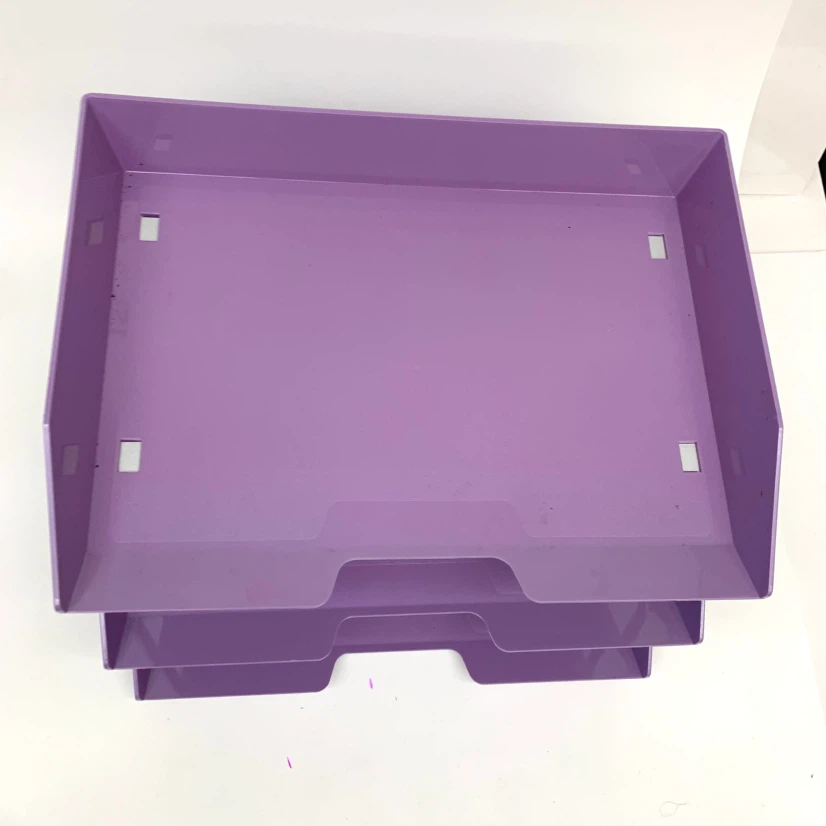 3-Tier Purple Document Desk Tray - photo 3
