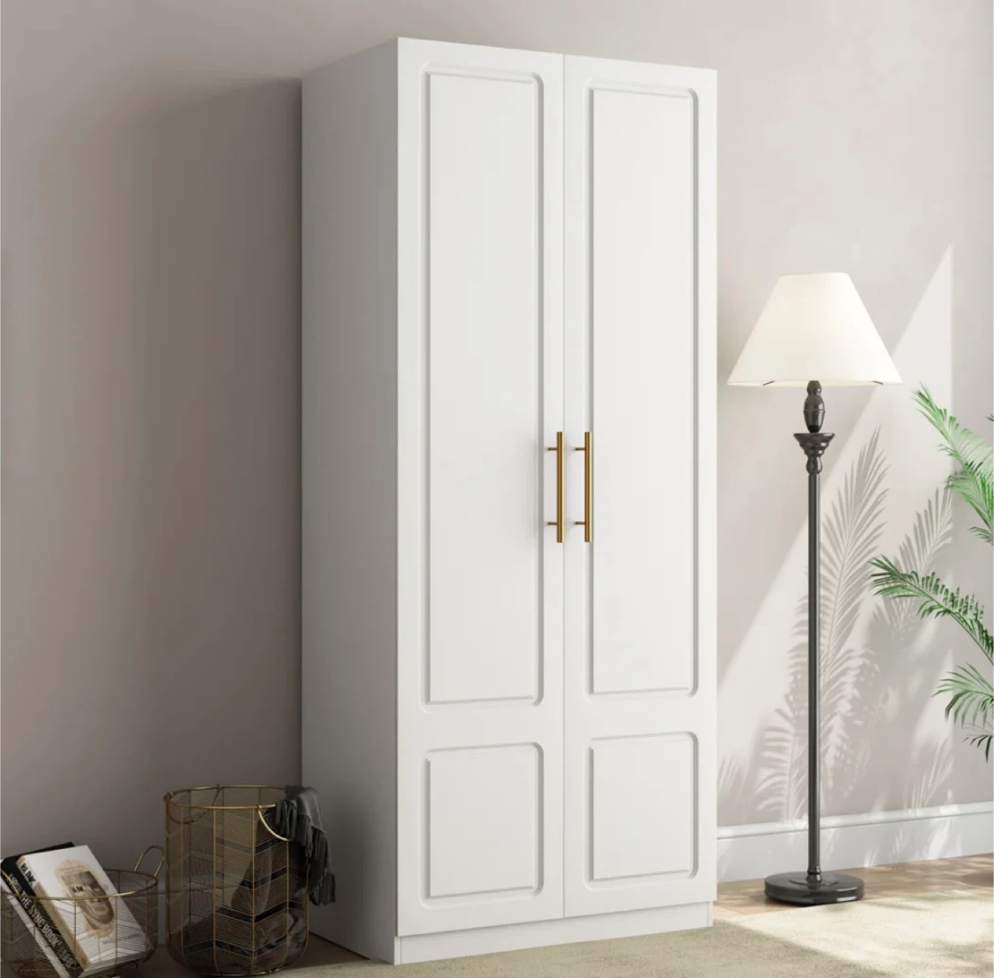 White Two-Door Wardrobe - photo 3
