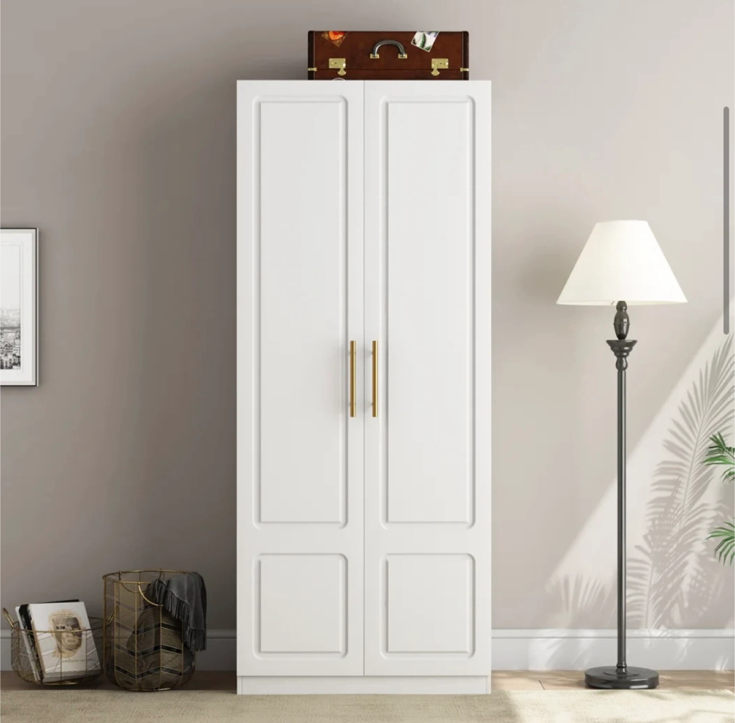 White Two-Door Wardrobe - photo 5
