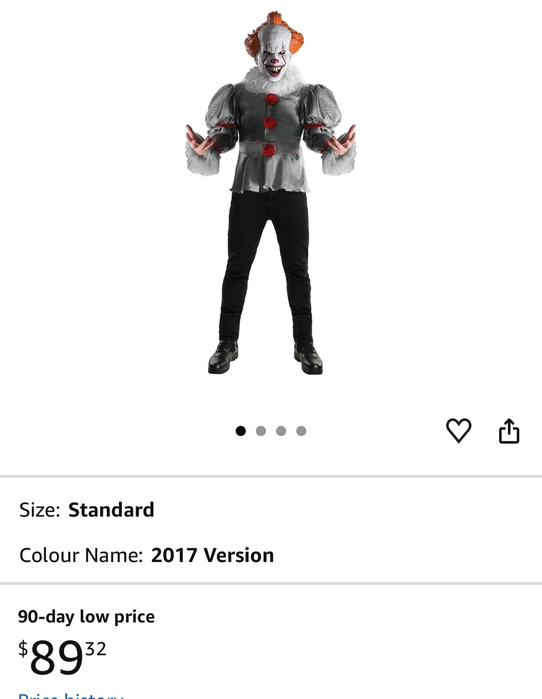 Pennywise IT Costume - Standard Size
