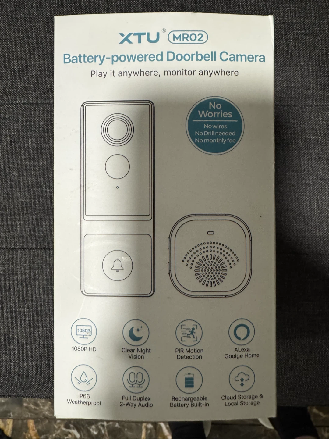 XTU MR02 Battery-Powered Video Doorbell