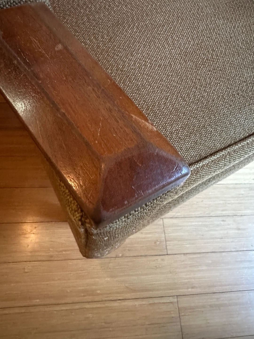 VINTAGE MCM TEAK ARM LOUNGE CHAIR MID CENTURY MODERN - photo 4