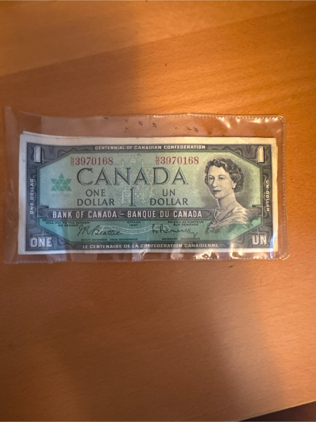 1967 Canadian Confederation One Dollar Bill